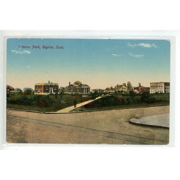 1914 Post Card – “Victoria Park, Regina, Sask.”  Posted.