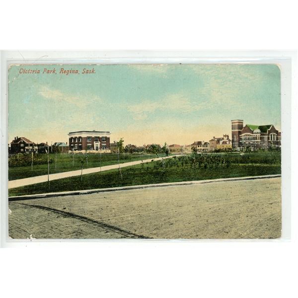 1910 Post Card – “Victoria Park, Regina, Sask.”  Posted.