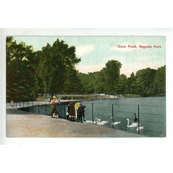 Vintage Post Card – “Duck Pond, Regents Park.”  Regina, Sask.
