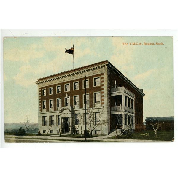 1918 Post Card – “The Y.M.C.A., Regina, Sask.”  Posted.