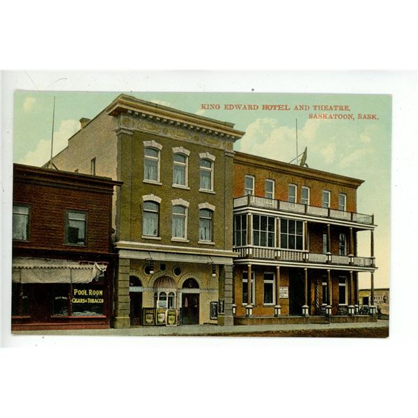 Vintage Post Card – “King Edward Hotel and Theatre.  Saskatoon, Sask.”