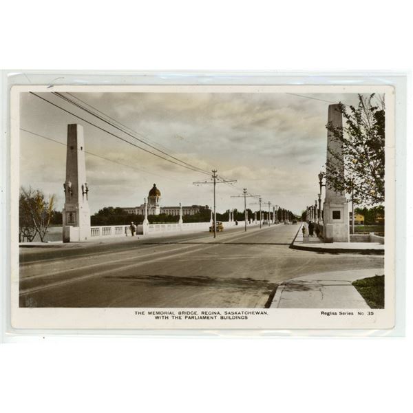 1940 Post Card – “The Memorial Bridge, Regina, Saskatchewan.”  Posted.