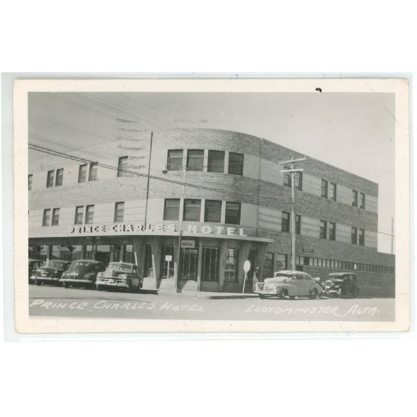 1952 RPPC – “Prince Charles Hotel.  Lloydminster, Alta.”