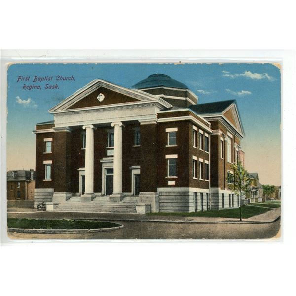 1915 Post Card - “First Baptist Church, Regina, Sask.” Posted.