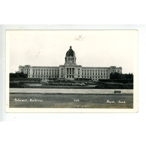 Vintage RPPC – “Parliament Buildings.  Regina, Sask.”