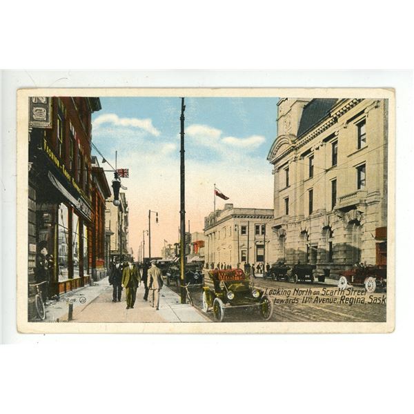 Vintage Post Card – “Looking North on Scarth Street …, Regina, Sask.[x=#8
