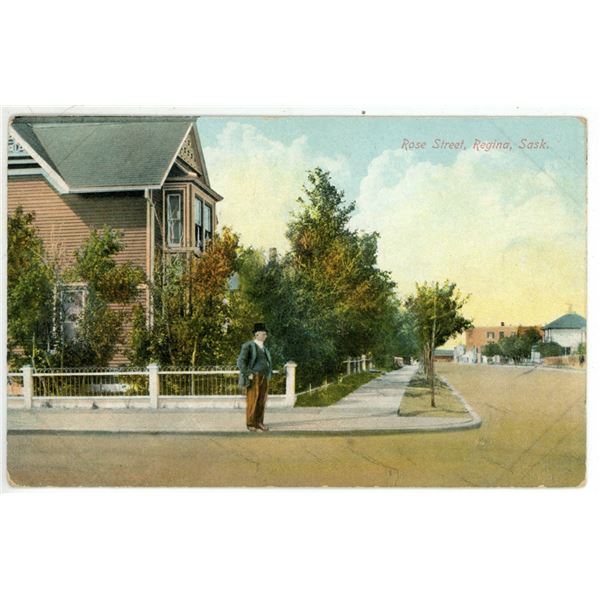 Vintage Post Card – “Rose Street, Regina, Sask.”