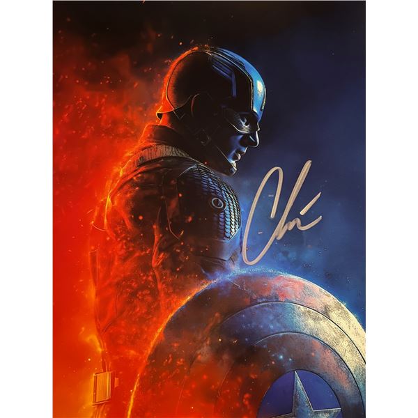 Captain America Chris Evans signed movie photo