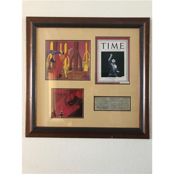 Disney Fantasia Conductor Leopold Stokowski signed check collage