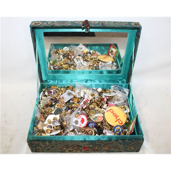 OVER 550 ESTATE COLLECTOR PINS IN BEADED VELVET