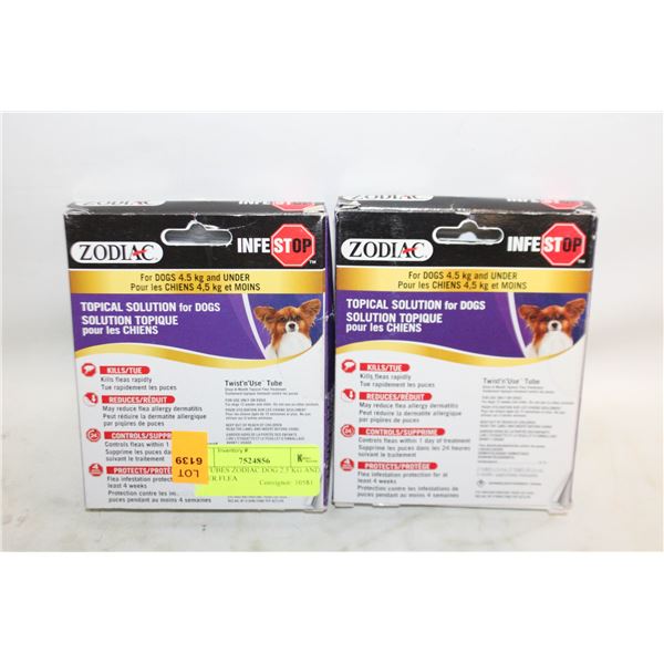 2X 3TUBES ZODIAC DOG 4.5 KG AND UNDER FLEA