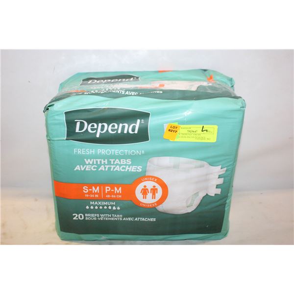 UNISEX "DEPEND" FRESH PROTECTION INCONTENENCE