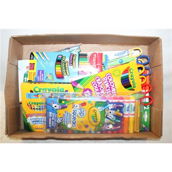 10+ PACKAGES OF CRAFT CRAYONS & FELT PENS