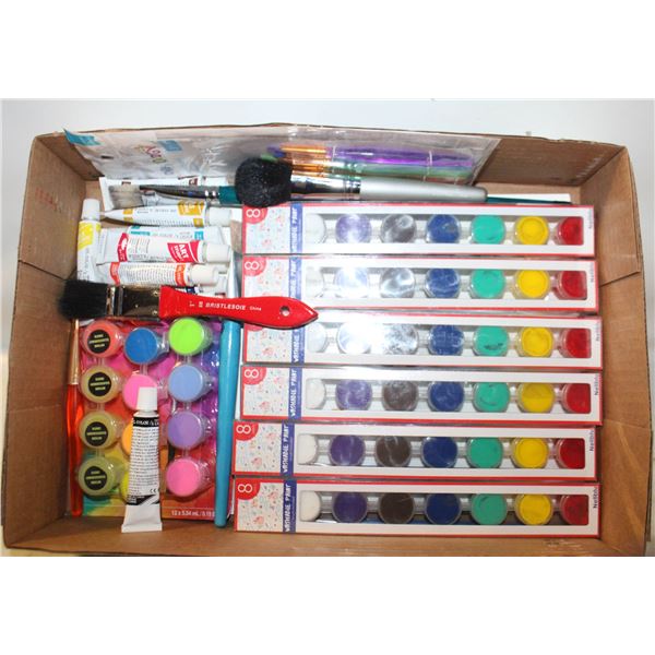 CRAFT ACRYLIC & WASHABLE PAINT, BRUSHES &