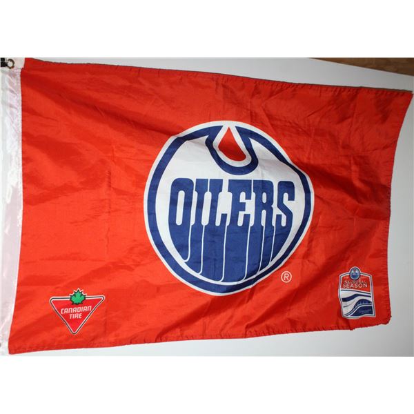 OILERS FLAG, 3FT X 2FT