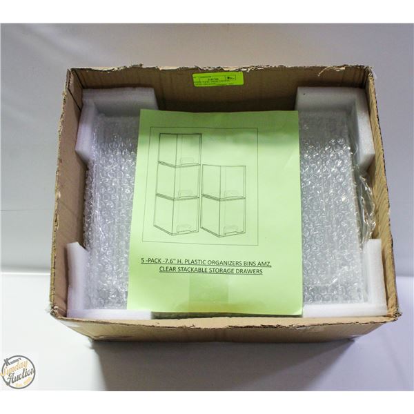 5 -PACK -7.6 IN. -HIGH, 13X10 IN. PLASTIC ORGANIZE