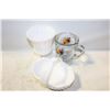 Image 1 : MILK GLASS VASE & CANDY DISH, WINNIE THE POOH MUG