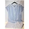 Image 1 : SZ. L BLUE & WHITE STRIPPED V NECK SHIRT DRESS