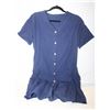 Image 1 : SZ. L NAVY BUTTOM DOWN V NECK RUFFLE DRESS
