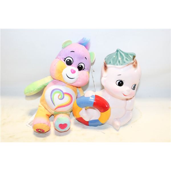 VTG. KEWPIE DOLL BANK C1940’S & CAREBEAR