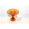 Image 1 : VTG. AMBER GL. INDIANA CANDY DISH, ROYAL ALBERT