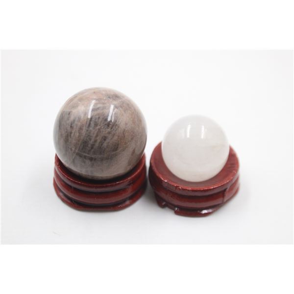 #209-NATURAL BLUE TIGER EYE & CLEAR QUARTZ SPHERE