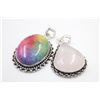 Image 1 : #160-NATURAL RAINBOW SOLAR QUARTZ & PINK ROSE QZ