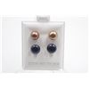 Image 1 : #120-NATURAL AKOYA PEARL STUD EARRINGS