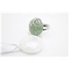Image 1 : #237- NATURAL AVENTURINE & CLEAR QUARTZ  RING 2PCS