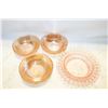 Image 1 : 3 JEANETTE IRIS BOWLS, 1930 DEPRESSION GLASS BOWL