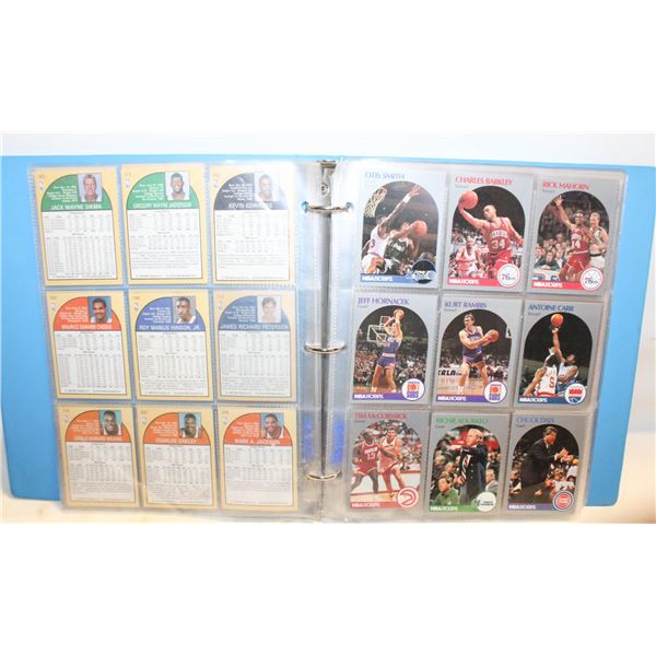 BINDER OF BASKETBALL CARDS SOLD WITH 3 HOCKEY
