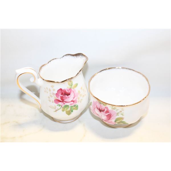 AMERICAN BEAUTY ROYAL ALBERT CREAM & SUGAR