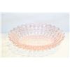 Image 1 : VTG. OVAL PINK BUTTONS & BOWS JEANETTE GLASS BOWL