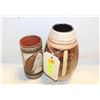 Image 1 : 2 PCE WEST GERMANY 6"+8" HENDARBEIT VASES