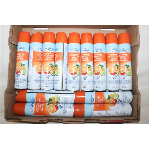 NEW 13 CANS ALIBI AIR FRESHER CITRUS 240G