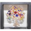 Image 1 : TREE OF LIFE MULTICOLORED RHINESTONE BROOCH