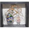 Image 1 : PANSY CLEARDOME NECKLACE & GOLDPLATED PINK HEART