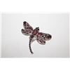 Image 1 : PURPLE GLASS & RHINESTONE DRAGONFLY BROOCH