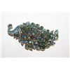 Image 1 : ART NOUVEAU BLUE & GREEN PEACOCK RHINESTONE