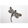 Image 1 : GREY & BLACK GLASS & RHINESTONE GRAGONFLY BROOCH