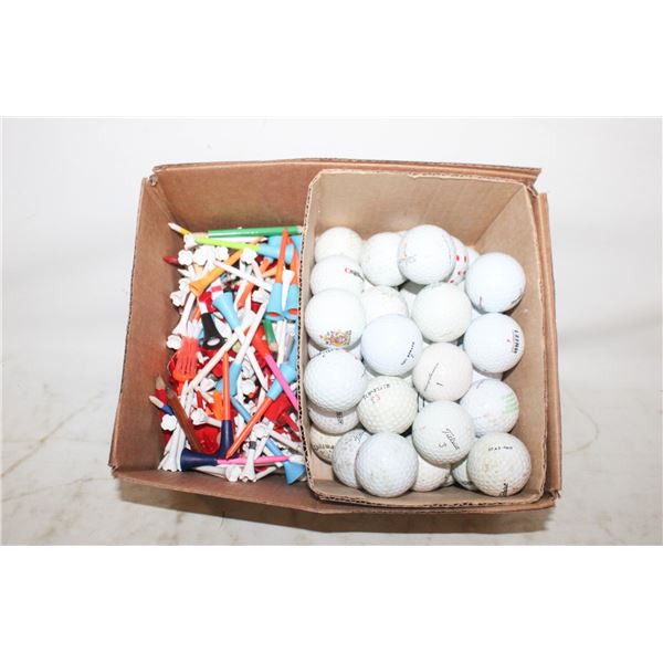 OVER 40 GOLF BALLS & MULTIPLE GOLF TEES