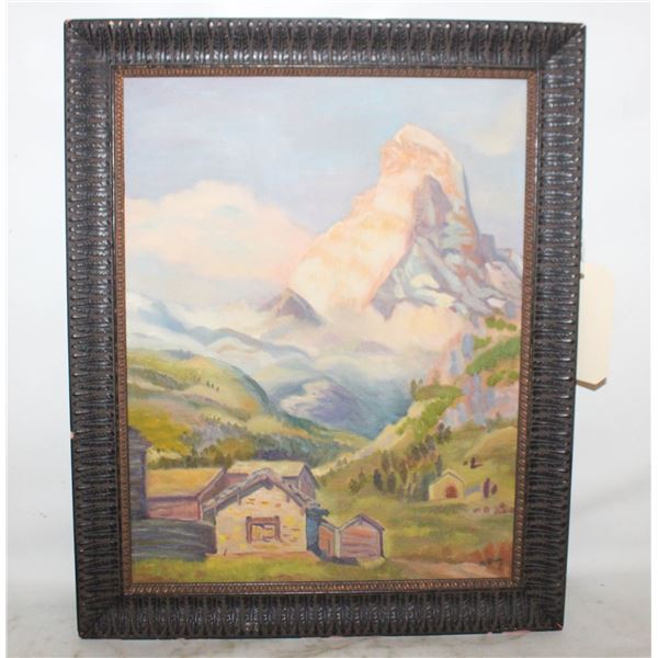 CANVAS OIL PAINTNG - SIGNED M.GRAY