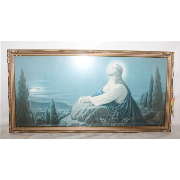 LARGE FRAMED PRINT "JESUS ON THE
