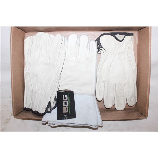 NEW LEATHER GLOVES X 3