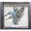 Image 1 : NEW HUMMINGBIRD BROOCH, BLUE, GREEN RHINESTONES