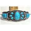 Image 1 : 22) SILVER TONE WITH TURQUOISE CUFF