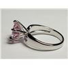 Image 2 : 24) PINK CZ PRINCESS CUT SOLITAIRE SIZE 8 RING