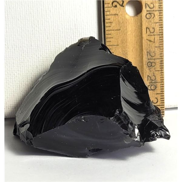 6) NATURAL 101.8 GRAM BLACK OBSIDIAN