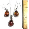 Image 1 : 30) SET OF PEAR SHAPED AMBER DROP