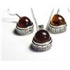 Image 2 : 30) SET OF PEAR SHAPED AMBER DROP